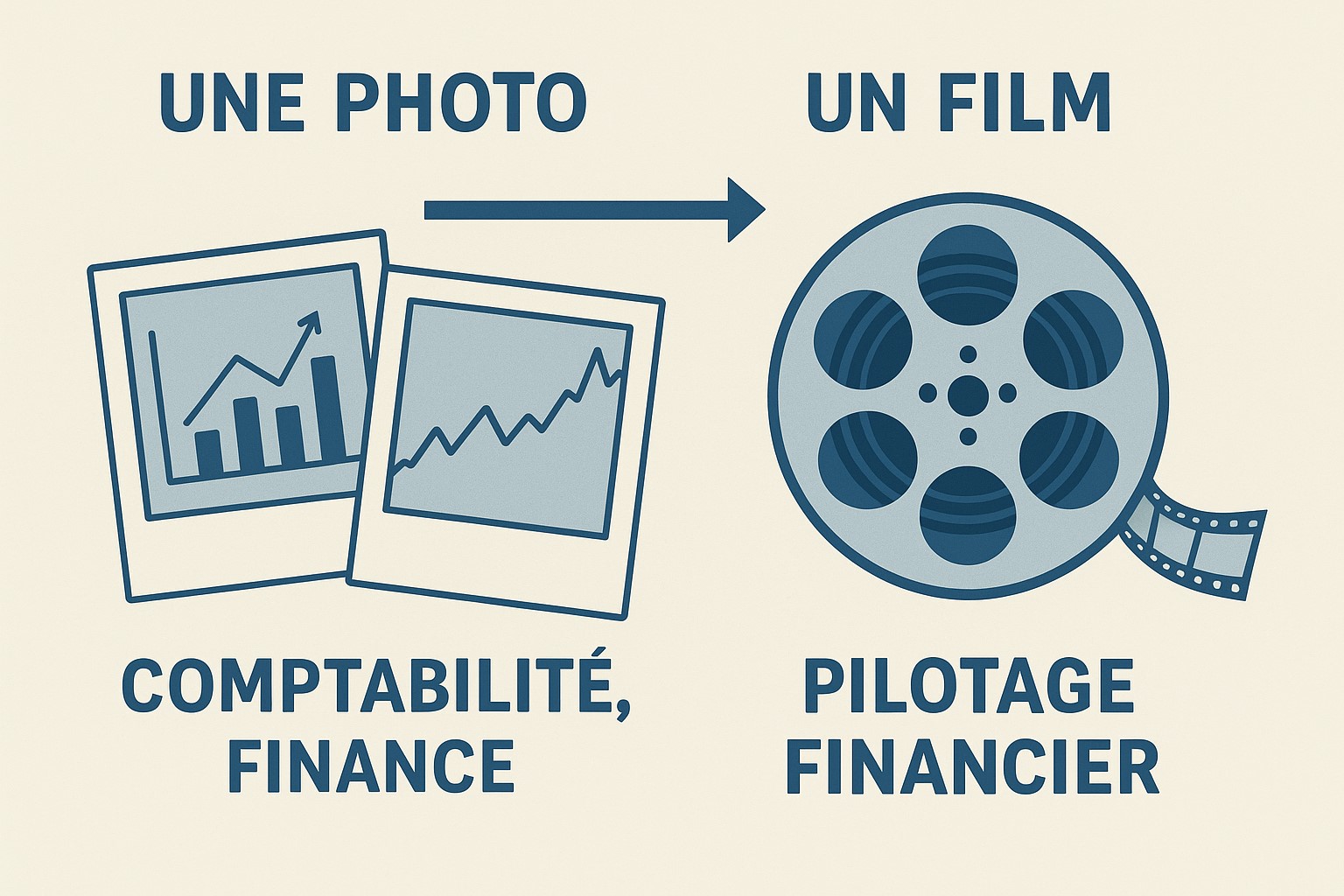Illustration comparative entre comptabilité, finance et pilotage financier en PME