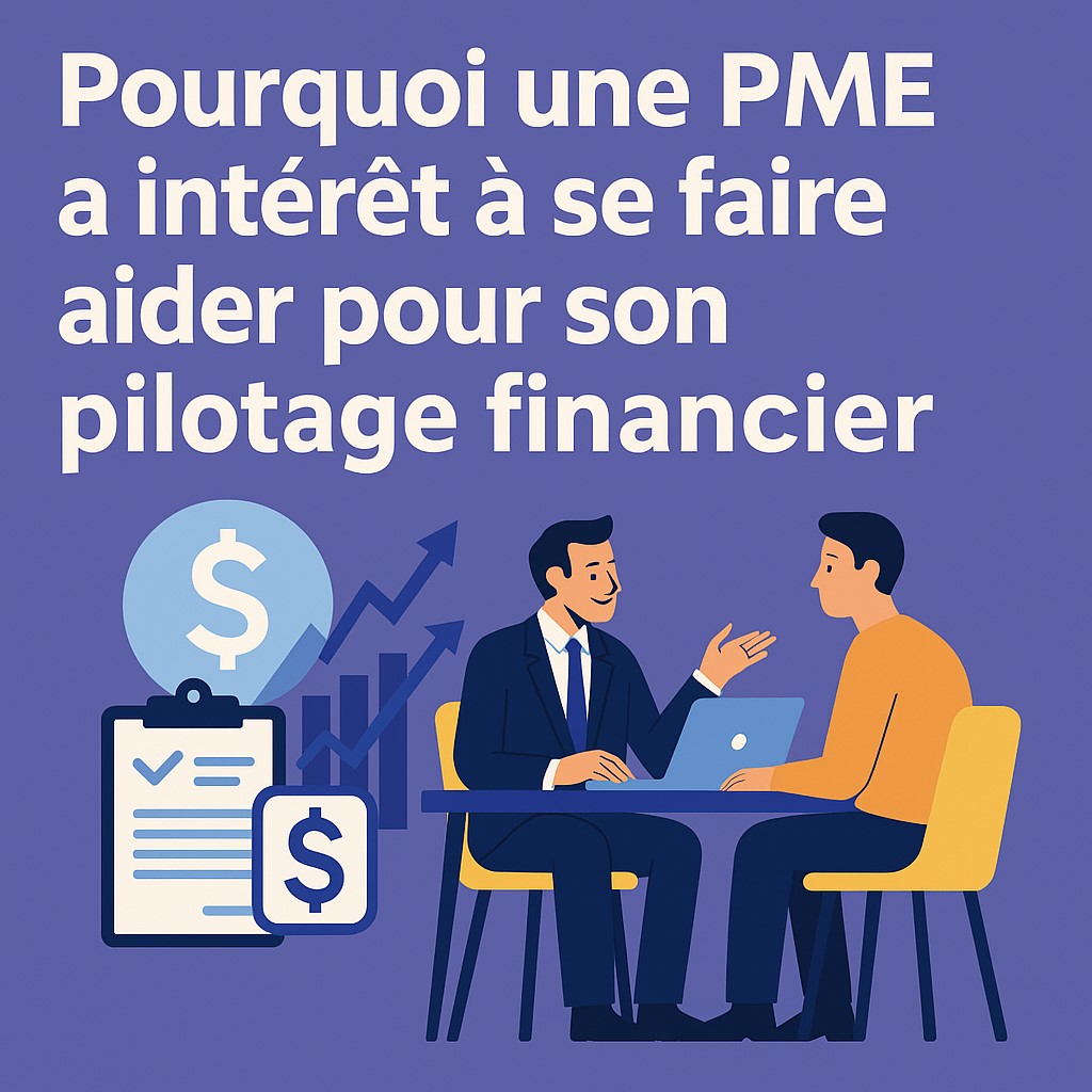 Illustration représentant un dirigeant de PME accompagné pour structurer son pilotage financier