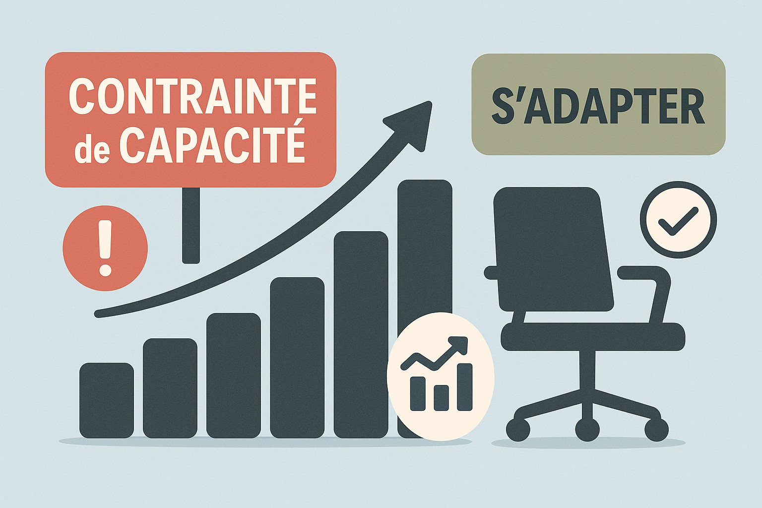 Illustration représentant un concept de business capacitaire, avec surbooking et optimisation du taux d’utilisation d’un actif