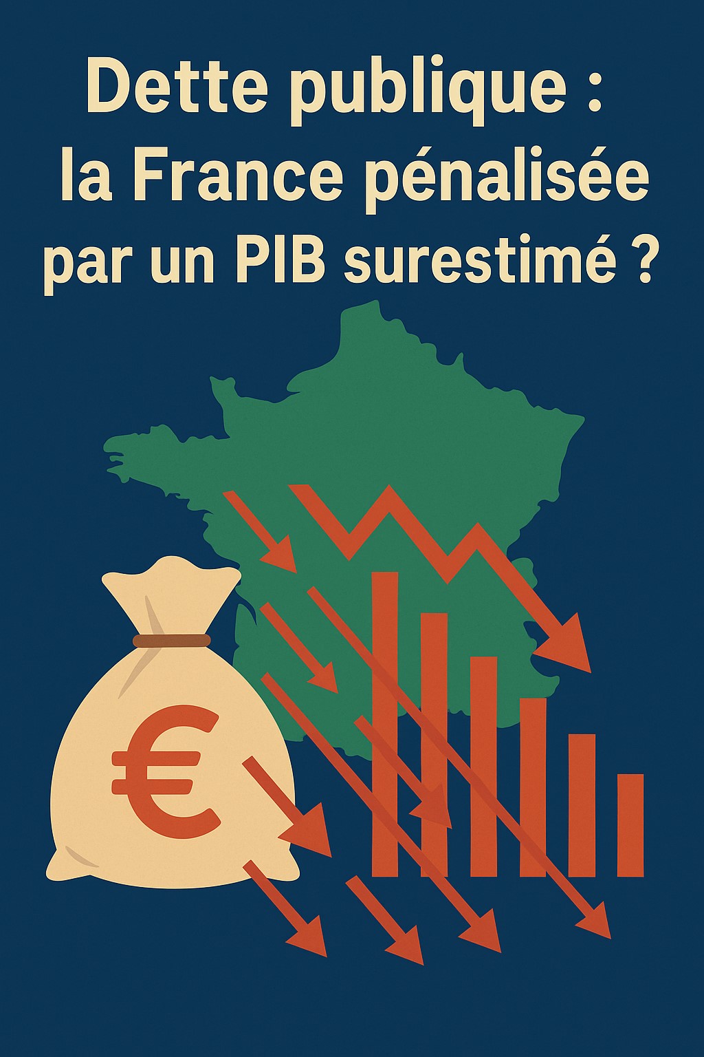 Graphique comparatif des ratios Dette sur PIB marchand en 1980, 2019 et 2023 pour plusieurs pays, mettant en évidence la position défavorable de la France.